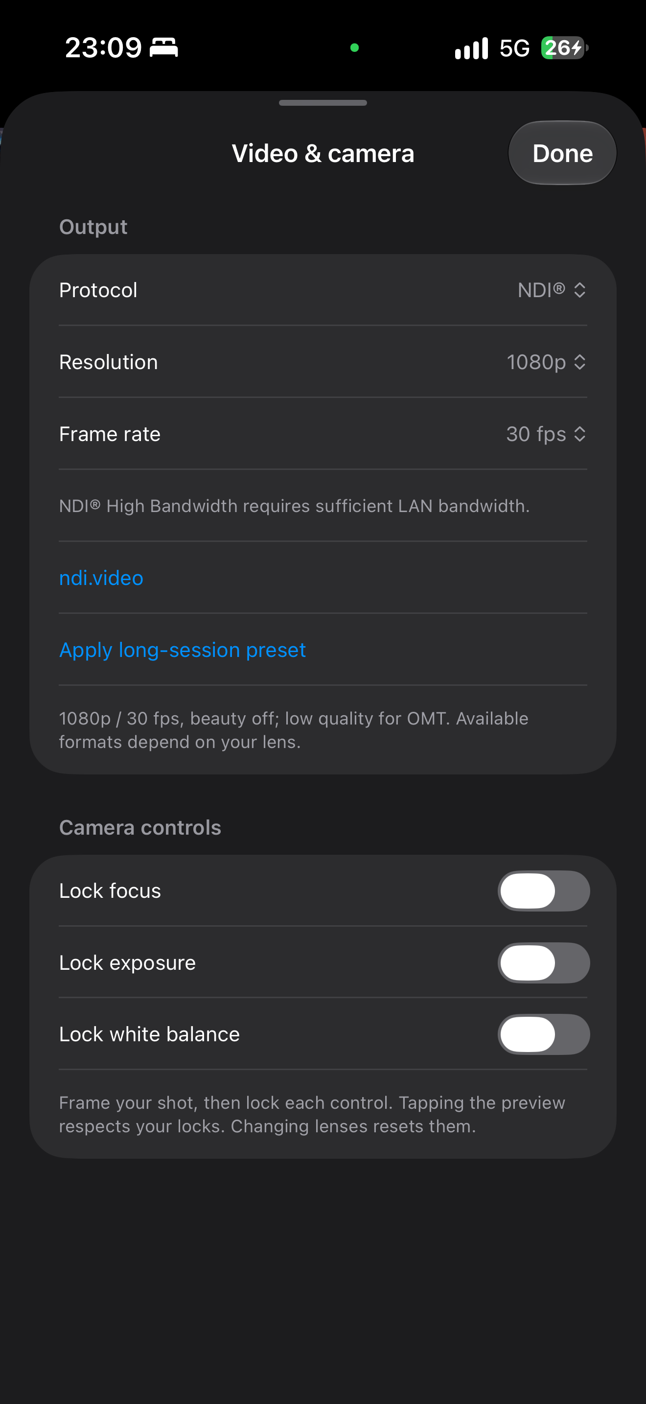 OMTCam 采集与输出设置